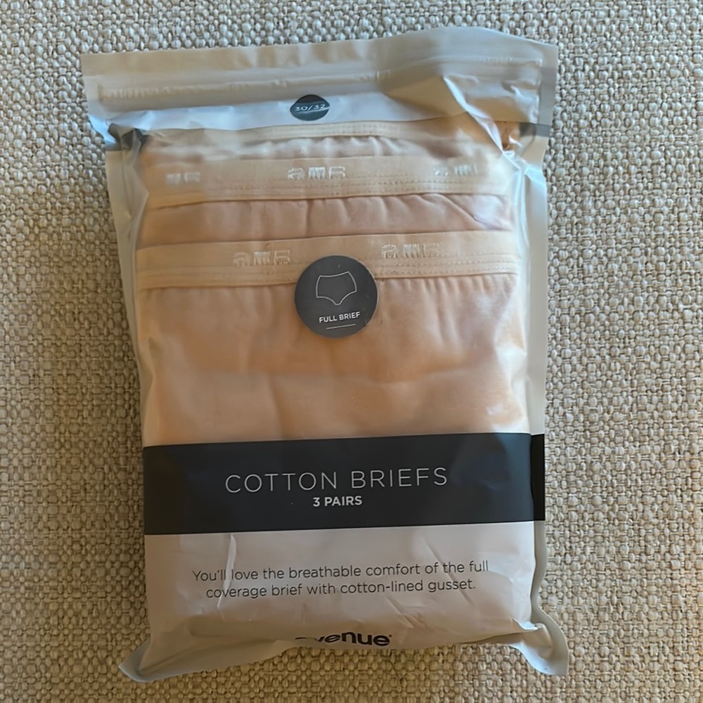 NWT Avenue Tan Cotton Panties Intimates Sleepwear Modern Print 3 Pack Brief - Picture 4 of 9